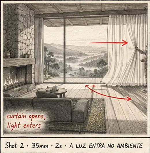 Plano 2 — 35mm · 2s · A luz entra no ambiente