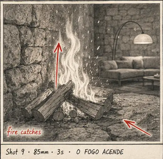 Plano 9 — 85mm · 3s · O fogo acende